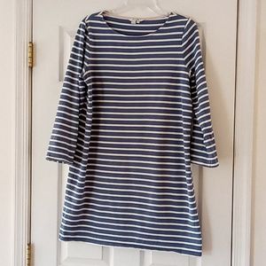 Boden Blue Stripped 3/4 Sleeve Dress